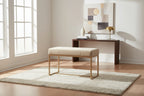 Banc en velours beige