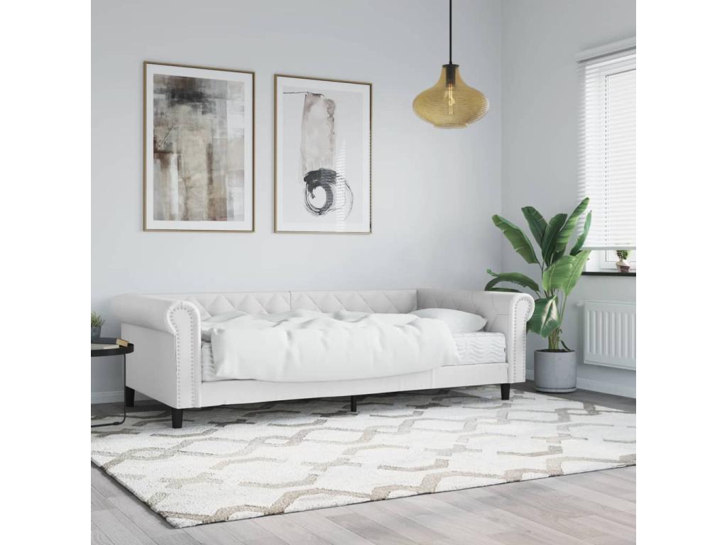 Matelas en similicuir blanc, 90 x 200 cm