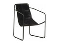Fauteuil d'appoint en cuir noir