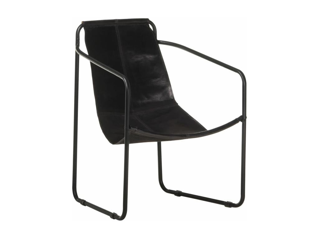 Fauteuil d'appoint en cuir noir