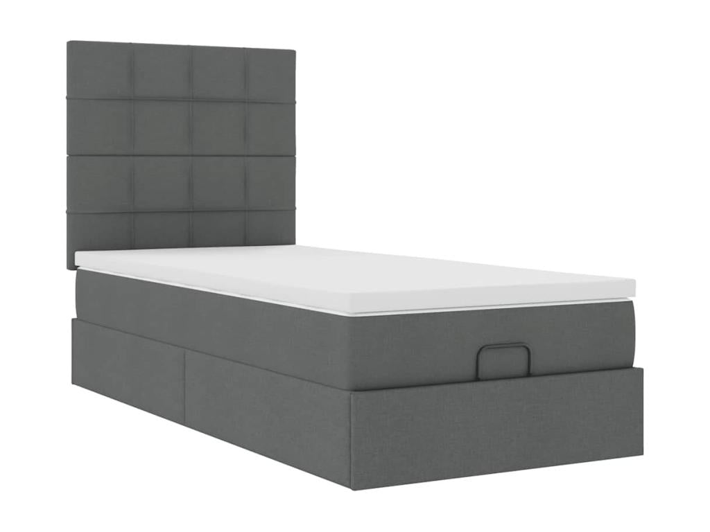 Matelas en tissu gris, 90 x 200 cm - dlz1766570874451