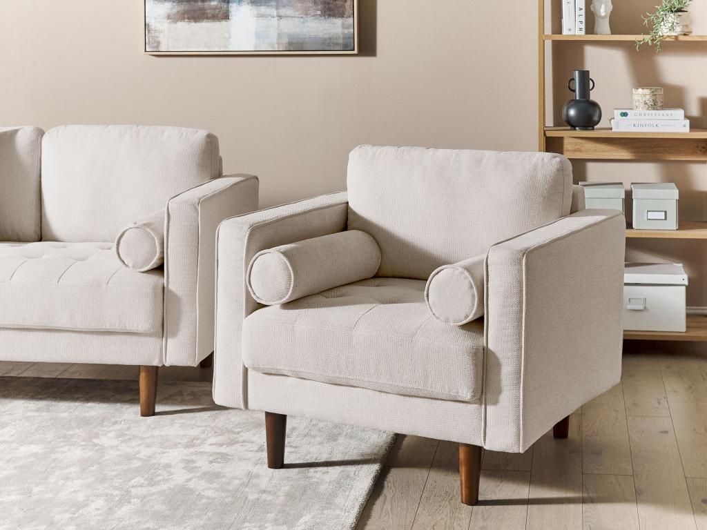 Fauteuil d'appoint en tissu beige