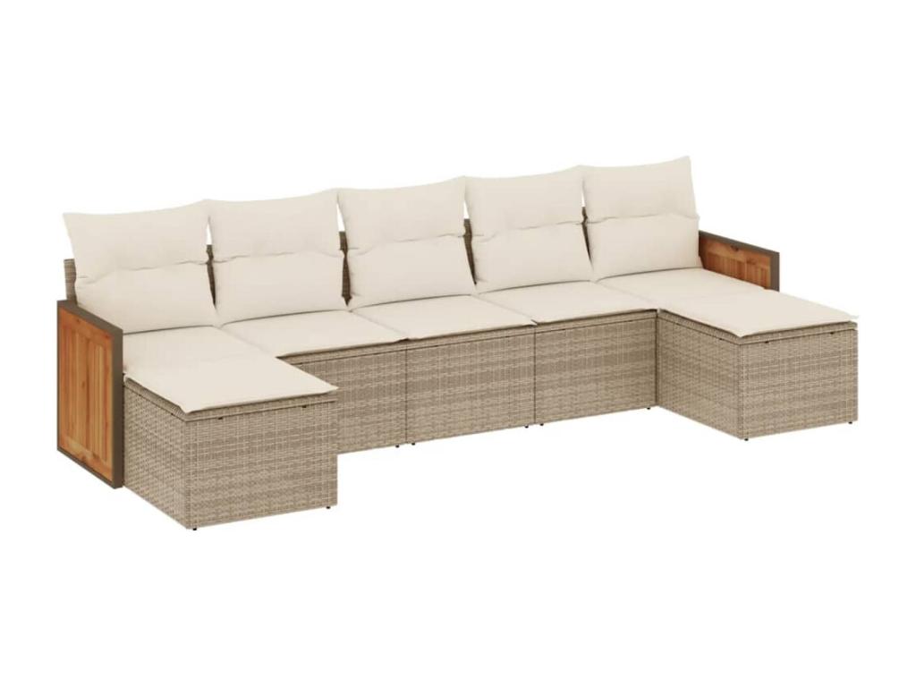 Ensemble de mobilier de jardin en résine tressée beige