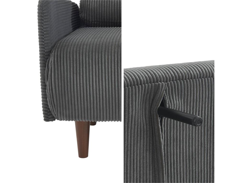 Canapé-lit en velours gris