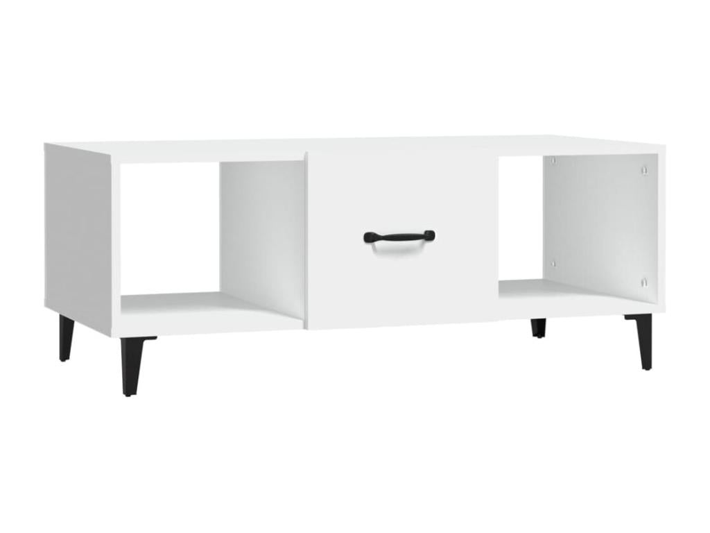 Table basse en bois d'ingénierie blanc, 102 x 50 x 40 cm