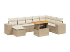 Ensemble de mobilier de jardin en résine tressée beige - dlz1766570149755