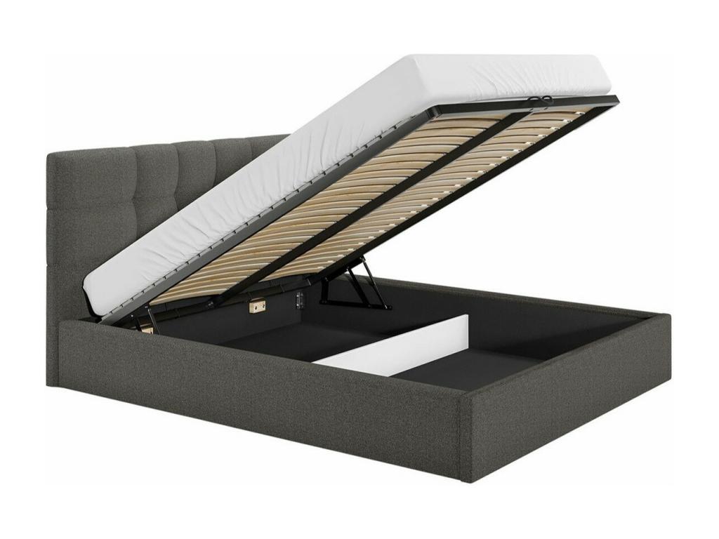 Lit gris, 171 x 212 x 105 cm