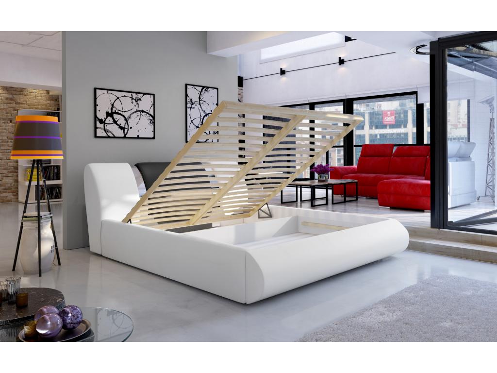 Lit en métal noir, 180 x 200 cm