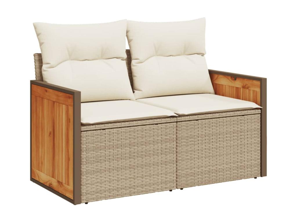 Ensemble de mobilier de jardin en résine tressée beige