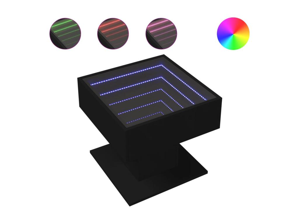 Table basse en bois d'ingénierie noir, 50 x 50 x 45 cm