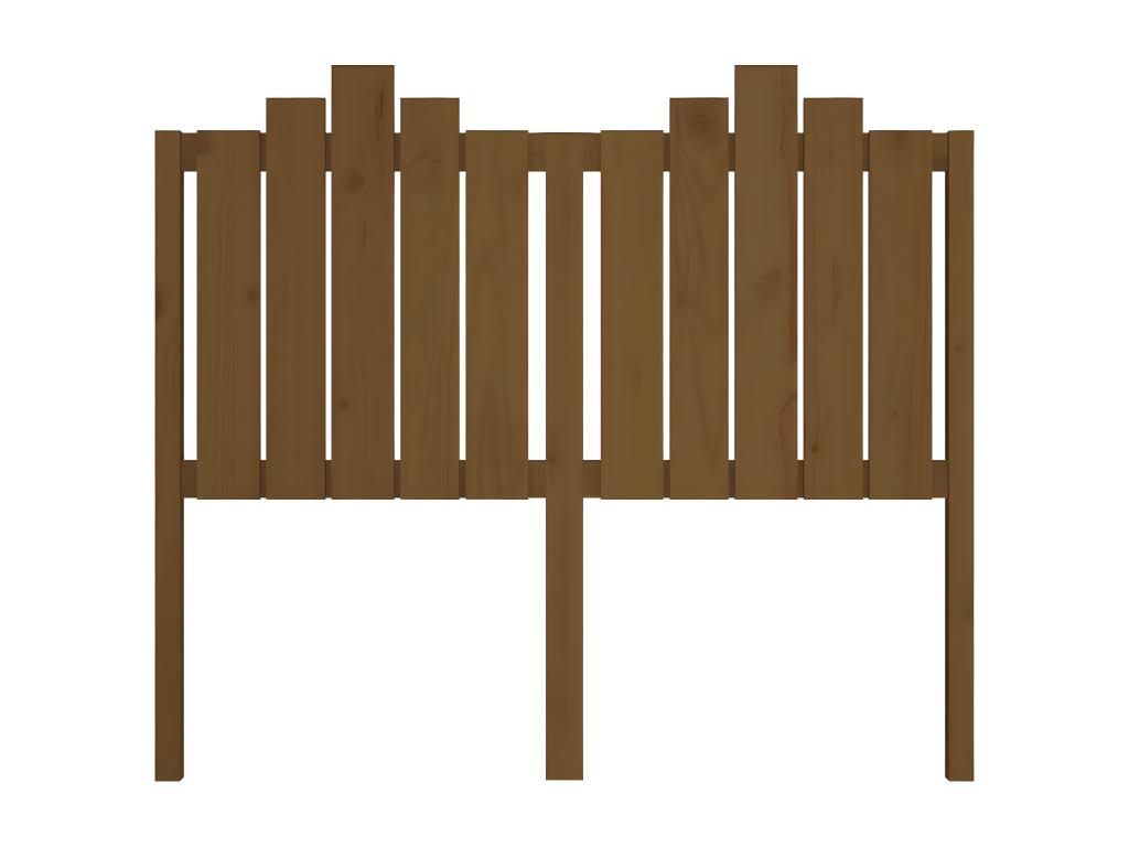 Lit en bois massif marron, 126 x 4 x 110 cm