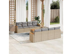 Ensemble de mobilier de jardin en résine tressée beige - dlz1766570611489