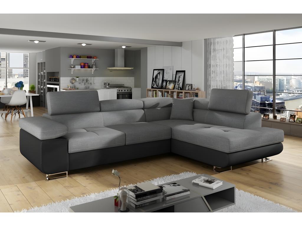 Canapé-lit en cuir noir