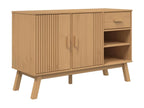 Buffet en bois massif marron, 114 x 43 x 73,5 cm