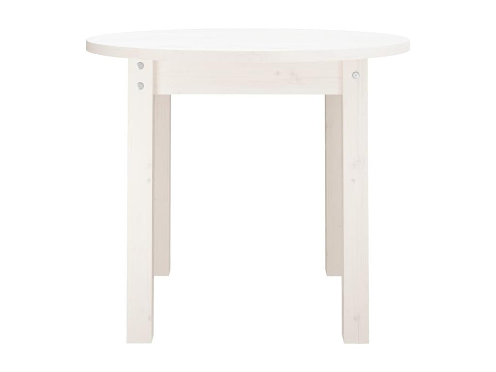 Table basse en bois massif blanc, 55 x 45 cm