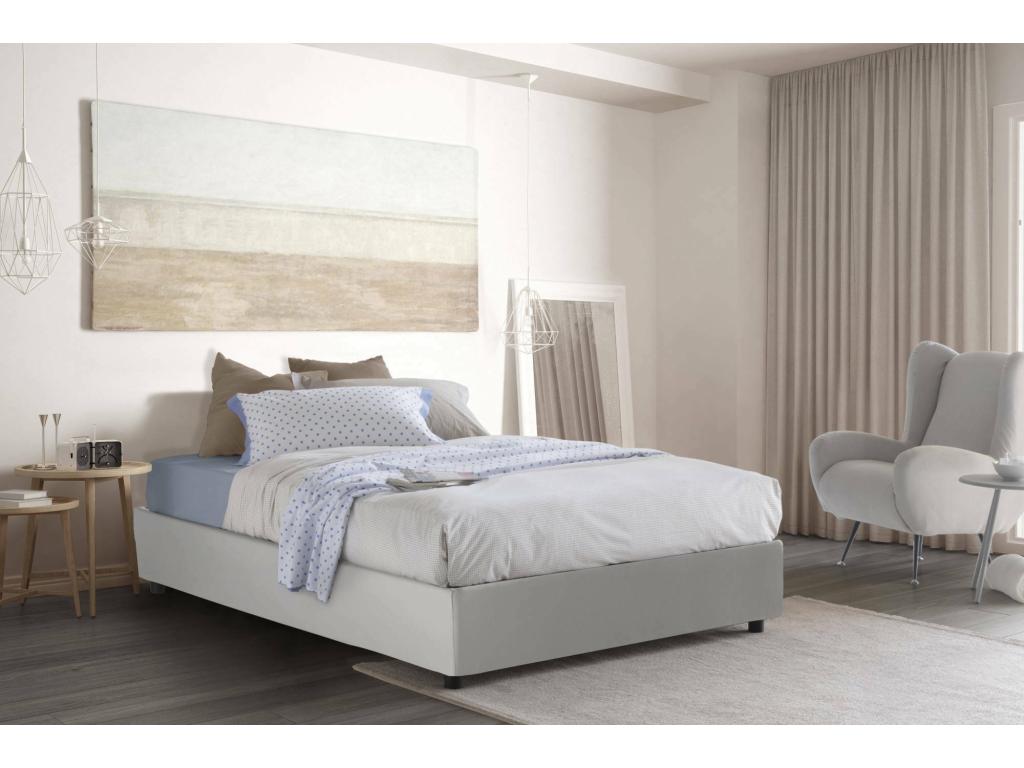 Matelas en cuir blanc, 140 x 190 cm