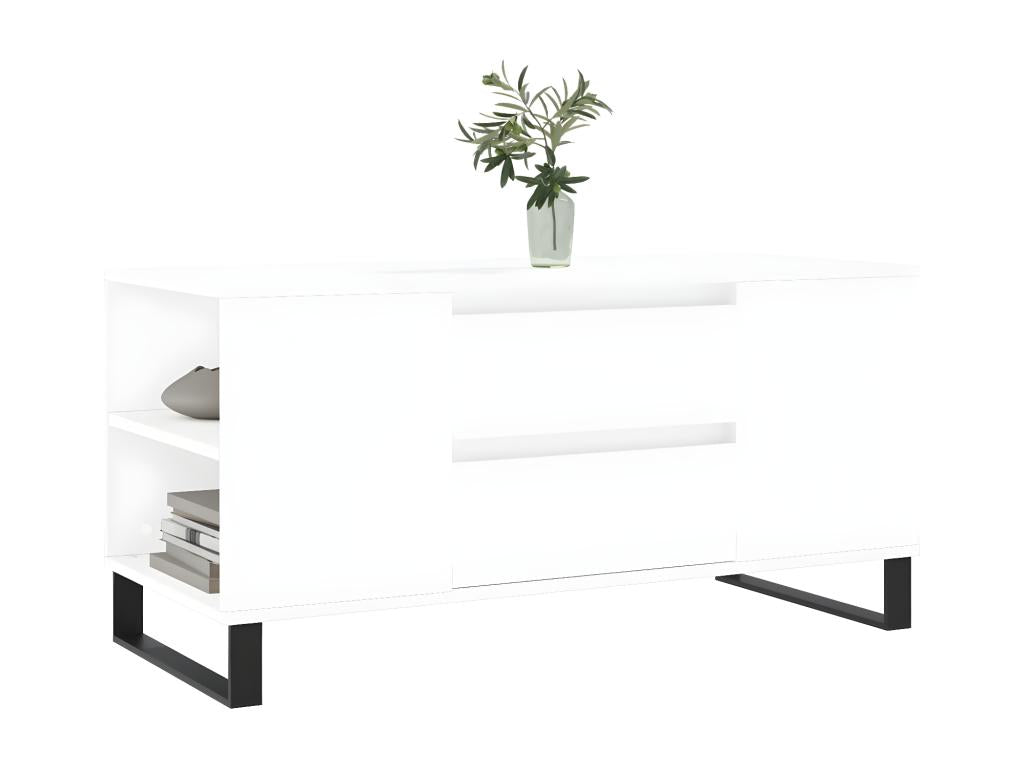 Table basse en bois d'ingénierie blanc, 102 x 44,5 x 50 cm