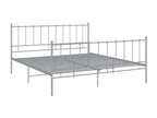 Lit en métal gris, 200 x 200 cm