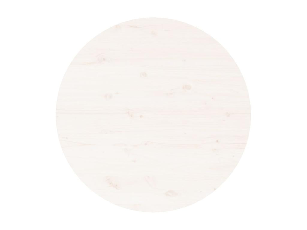 Table basse en bois massif blanc, 55 x 45 cm