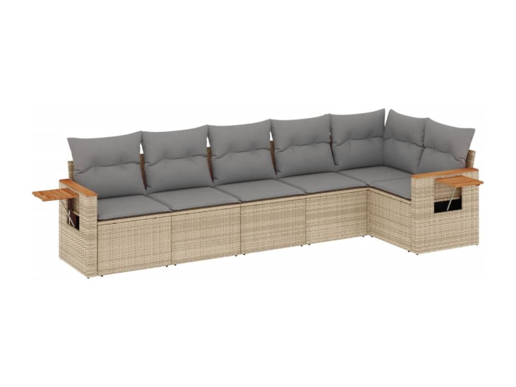 Ensemble de mobilier de jardin en résine tressée beige - dlz1766570429717