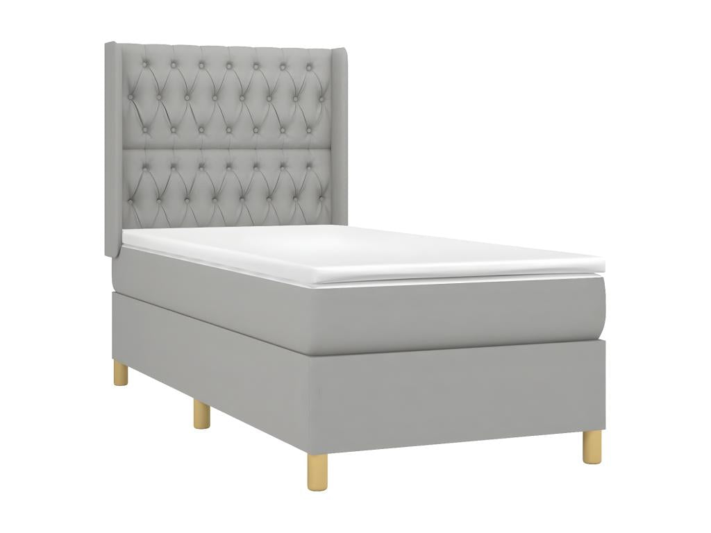 Matelas en tissu gris, 90 x 190 cm