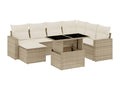 Ensemble de mobilier de jardin en résine tressée beige - dlz1766570949971