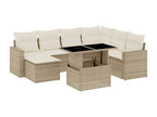 Ensemble de mobilier de jardin en résine tressée beige - dlz1766570949971