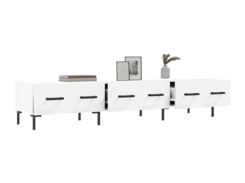 Meuble TV en bois d'ingénierie blanc, 150 x 36 x 30 cm