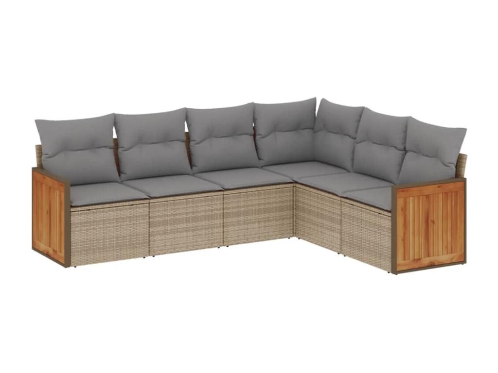 Ensemble de mobilier de jardin en résine tressée beige - dlz1766570822572