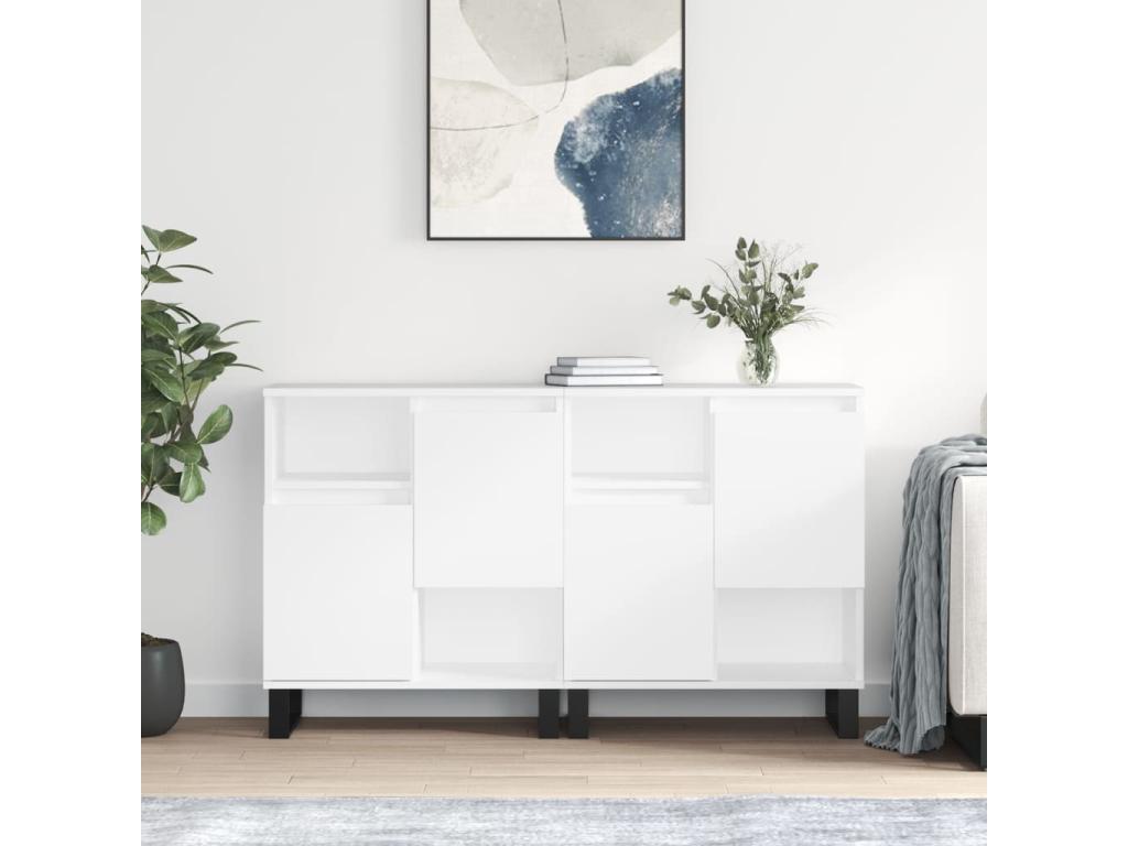 Buffet en bois d'ingénierie blanc