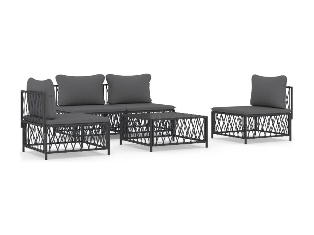Ensemble de mobilier d'extérieur anthracite