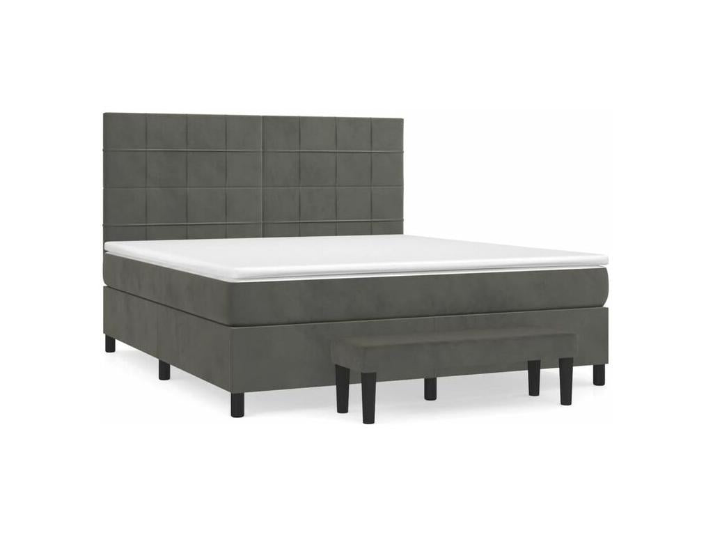 Matelas en velours gris, 180 x 200 cm