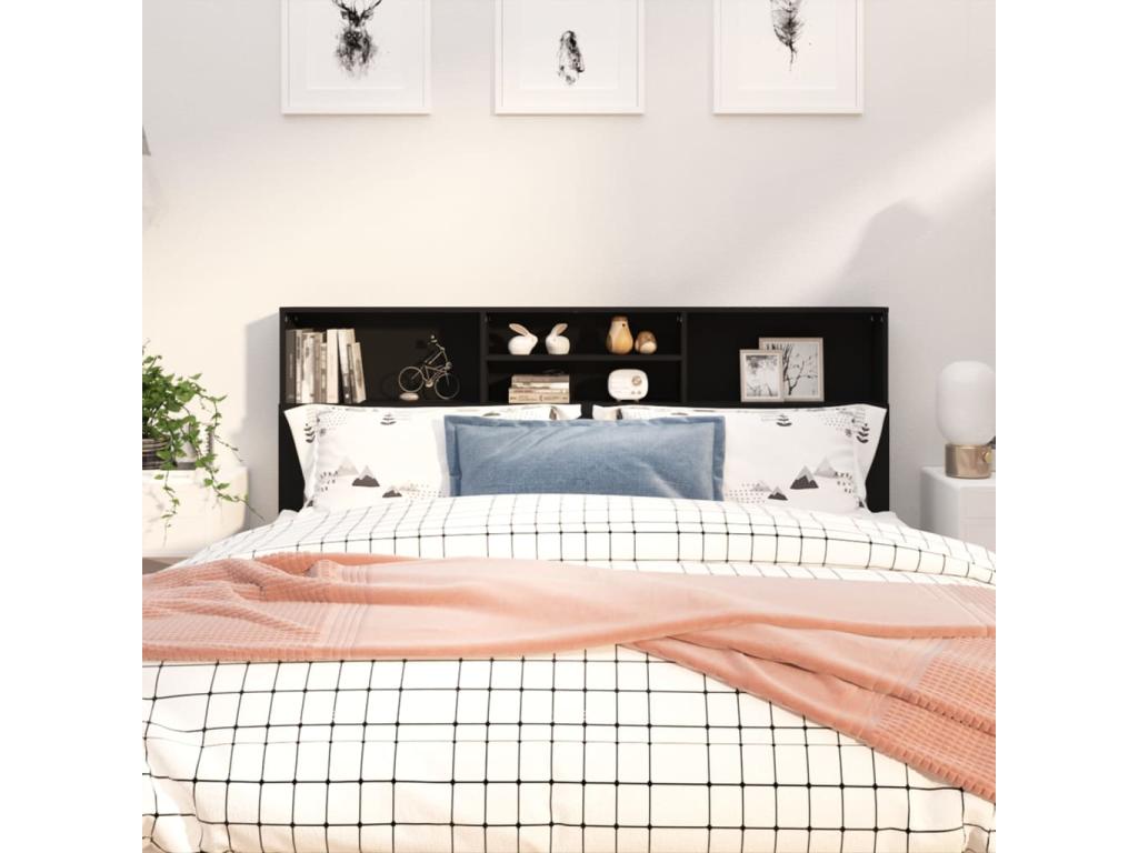 Lit noir, 180 x 19 x 103,5 cm