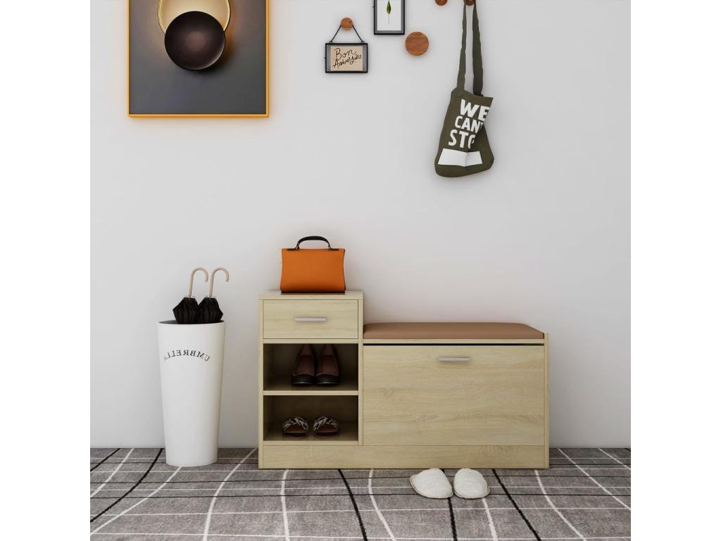 Banc en chêne naturel, 94,5 x 31 x 57 cm