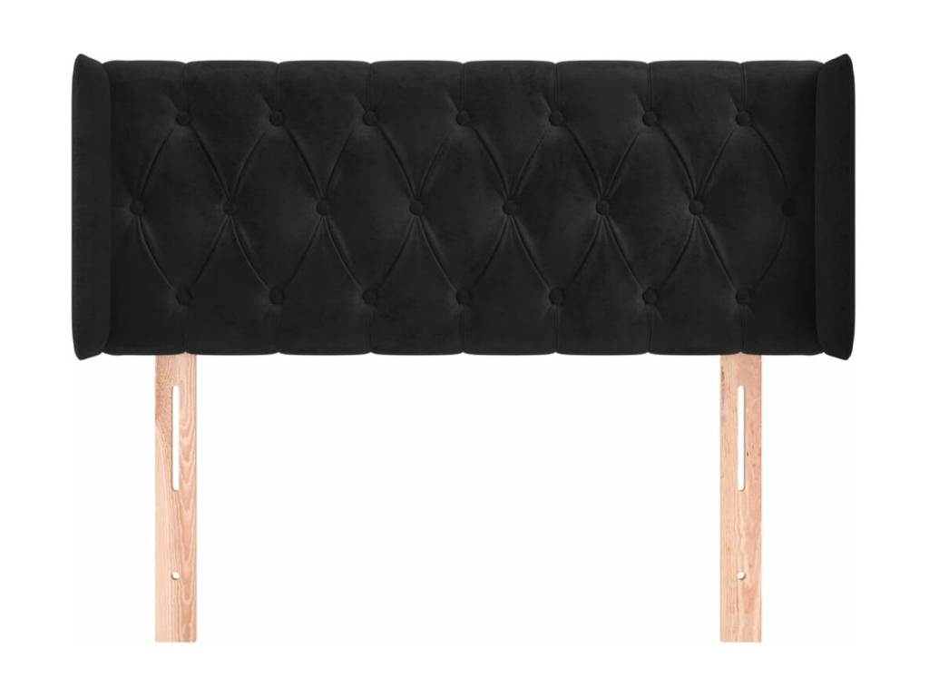 Lit en velours noir, 93 x 16 x 78 cm