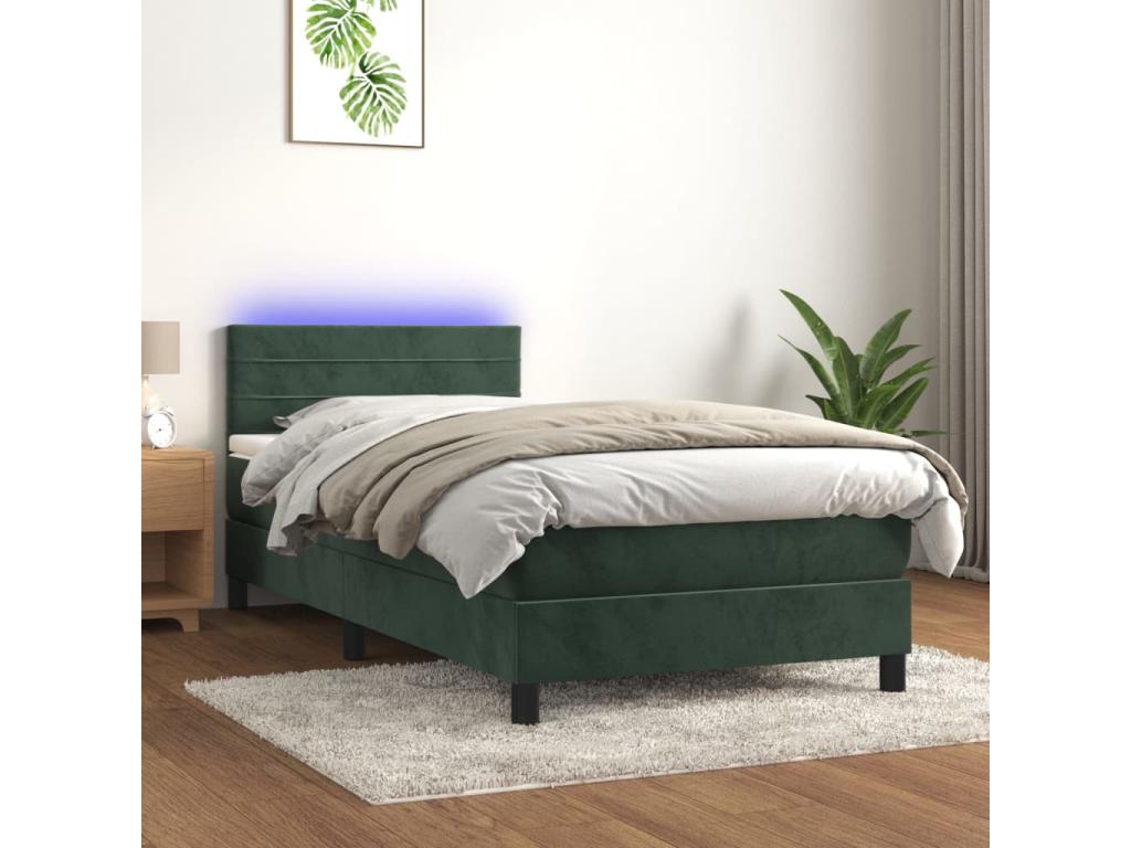 Matelas en velours vert, 90 x 200 cm