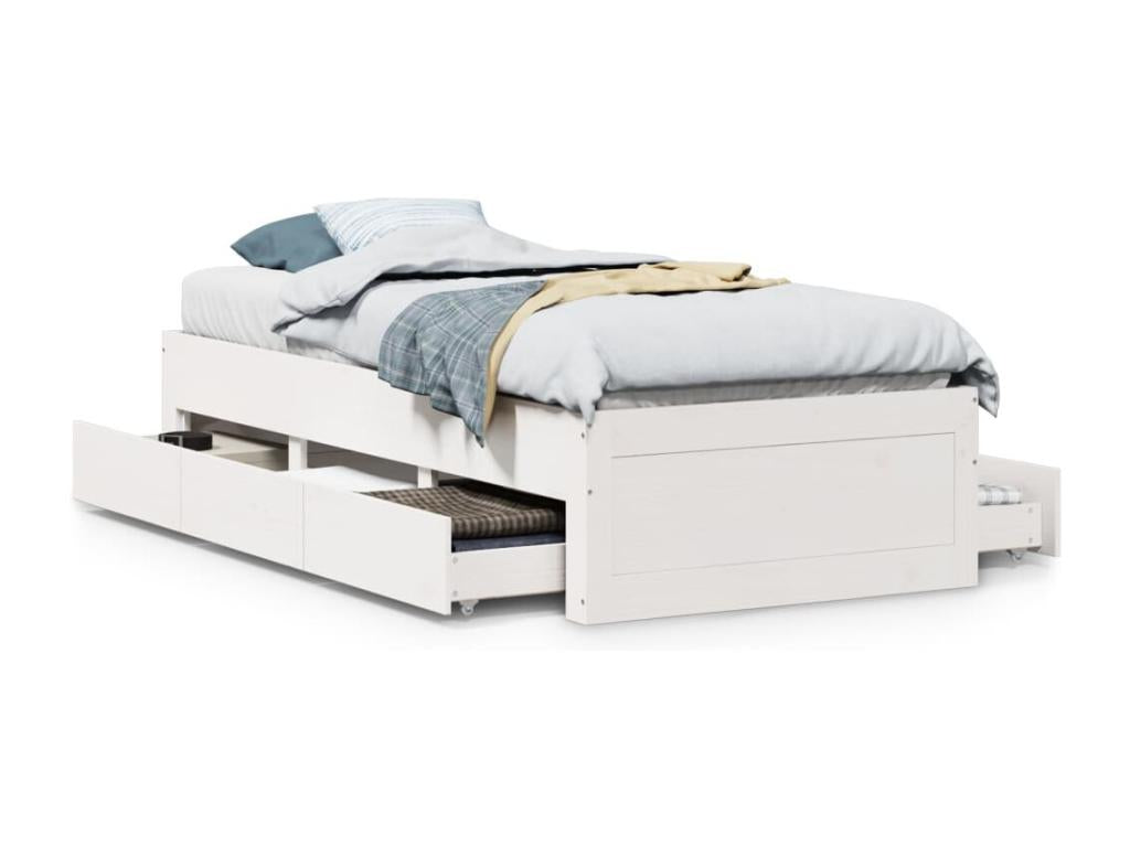 Matelas en bois de pin blanc, 90 x 190 cm