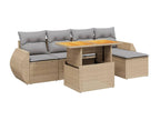 Ensemble de mobilier de jardin en résine tressée beige - dlz1766570514883