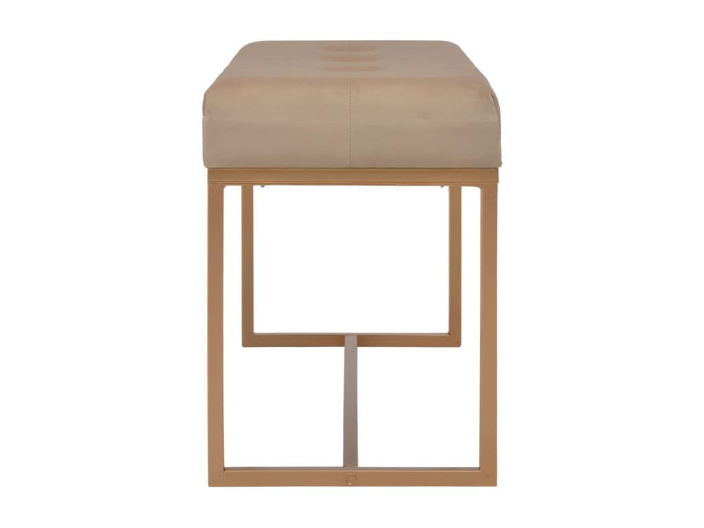 Banc en velours beige