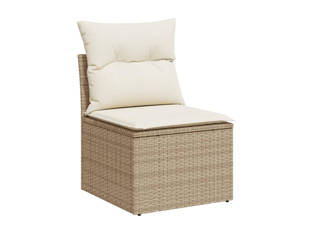 Ensemble de mobilier de jardin en résine tressée beige - dlz1766570749476