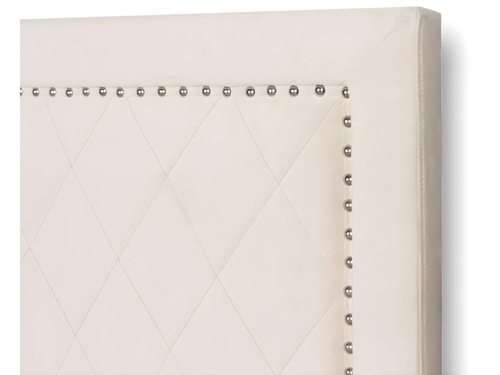 Lit en velours beige