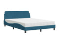 Matelas en velours bleu, 140 x 190 cm