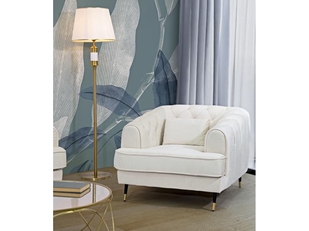 Fauteuil d'appoint en métal beige, 93 x 86 x 71 cm