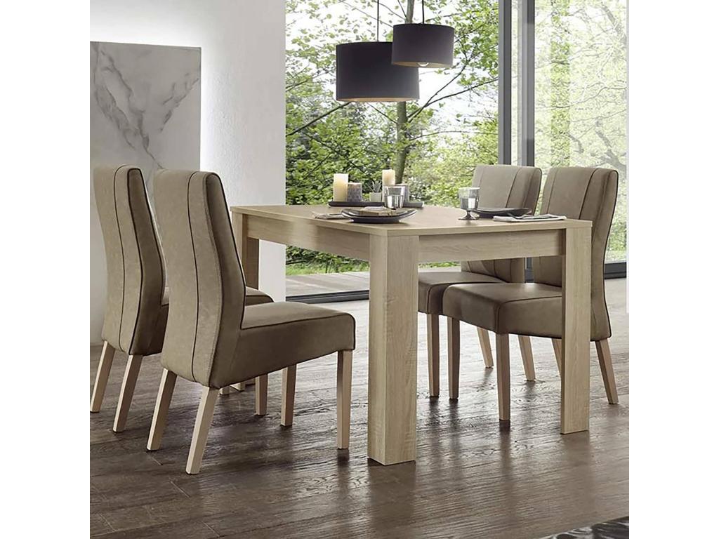 Table de salle à manger en chêne beige, 137 x 90 cm