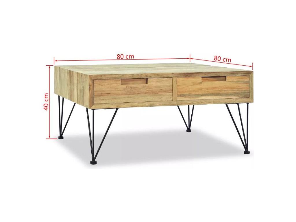 Table basse en métal naturel