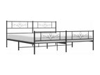 Cadre de lit en métal noir, 180 x 200 cm