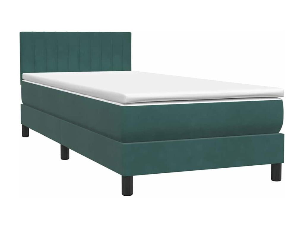 Matelas en velours vert, 90 x 220 cm
