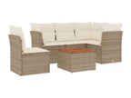 Ensemble de mobilier de jardin en résine tressée beige - dlz1766570173010