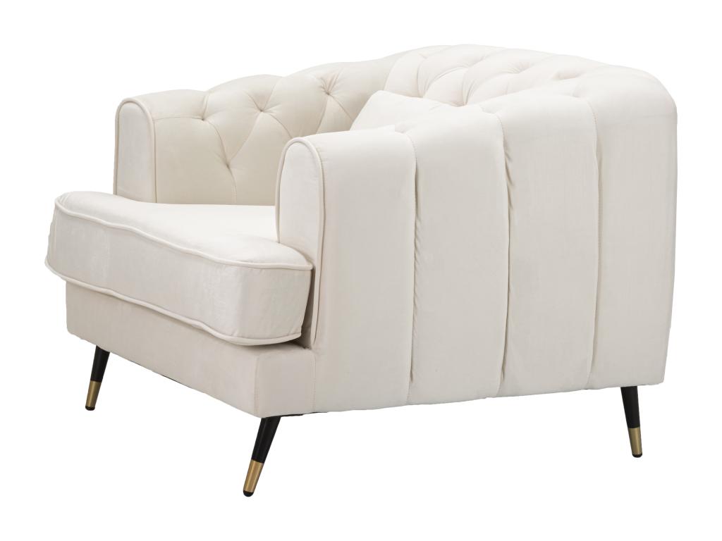 Fauteuil d'appoint en métal beige, 93 x 86 x 71 cm