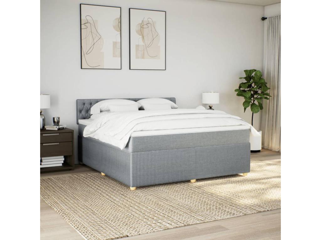 Matelas en tissu gris, 180 x 200 cm